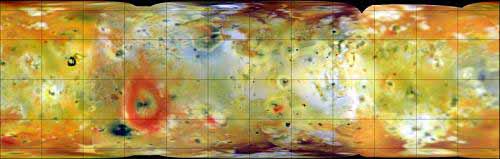 False color infrared composite of Jupiter's moon Io